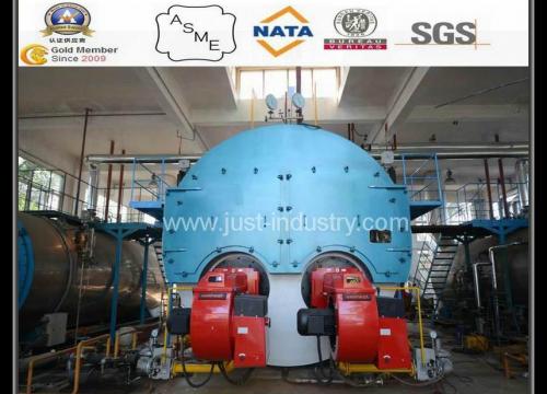 Dual burner steam boiler and hot water boiler